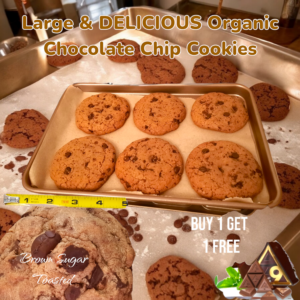 Delta-9 Nano Organic Chocolate, 2 Giant 200mg Chocolate Chunk Cookie