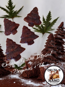 Delta-9 Nano Organic Brownies 4pack Christmas Cannabis Brownies