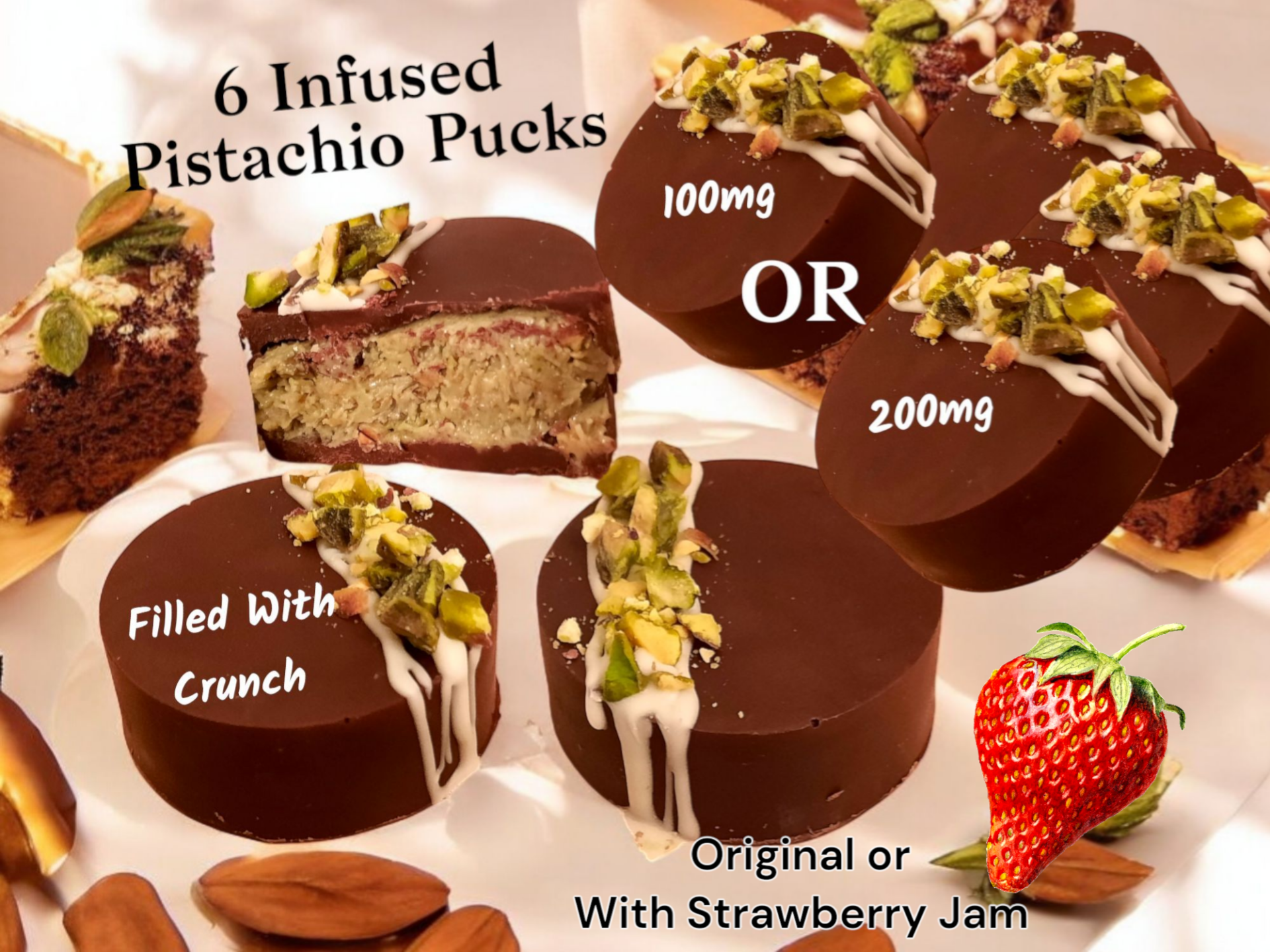 Delta-9 200mg Viral Dubai Pistachio Chocolate Bar, Nano Chocolate Bars