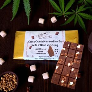 Delta-9 2000mg Chocolate Marshmallow Crunch Bar,  Organic Delta 9 Chocolate Bar