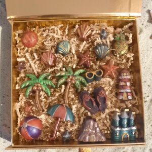 Novelty Beach Chocolates, Couvetute, Small Batch Chocolates,