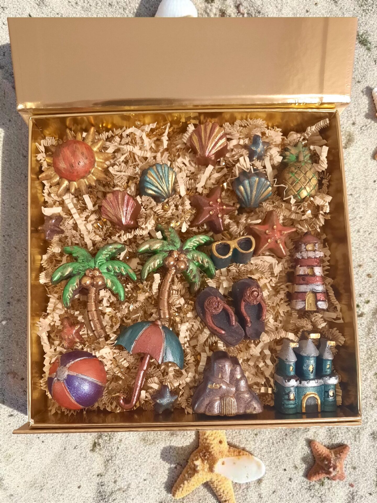 Novelty Beach Chocolates, Couvetute, Small Batch Chocolates,