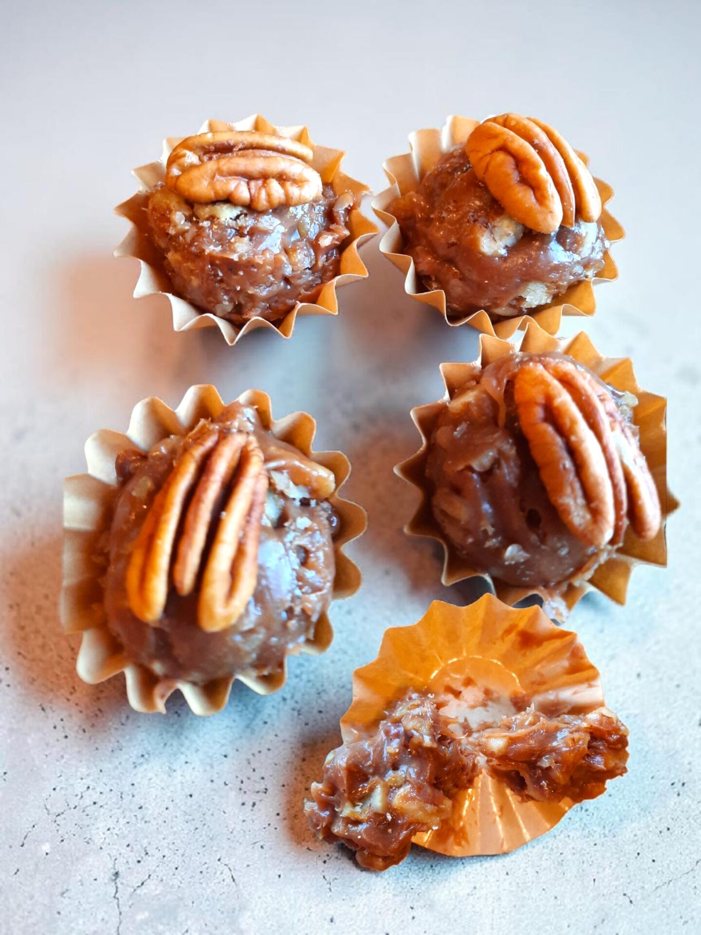 Caramel Pecan Truffles, Organic Caramel Ganache Truffles, Pecan Balls - Image 2