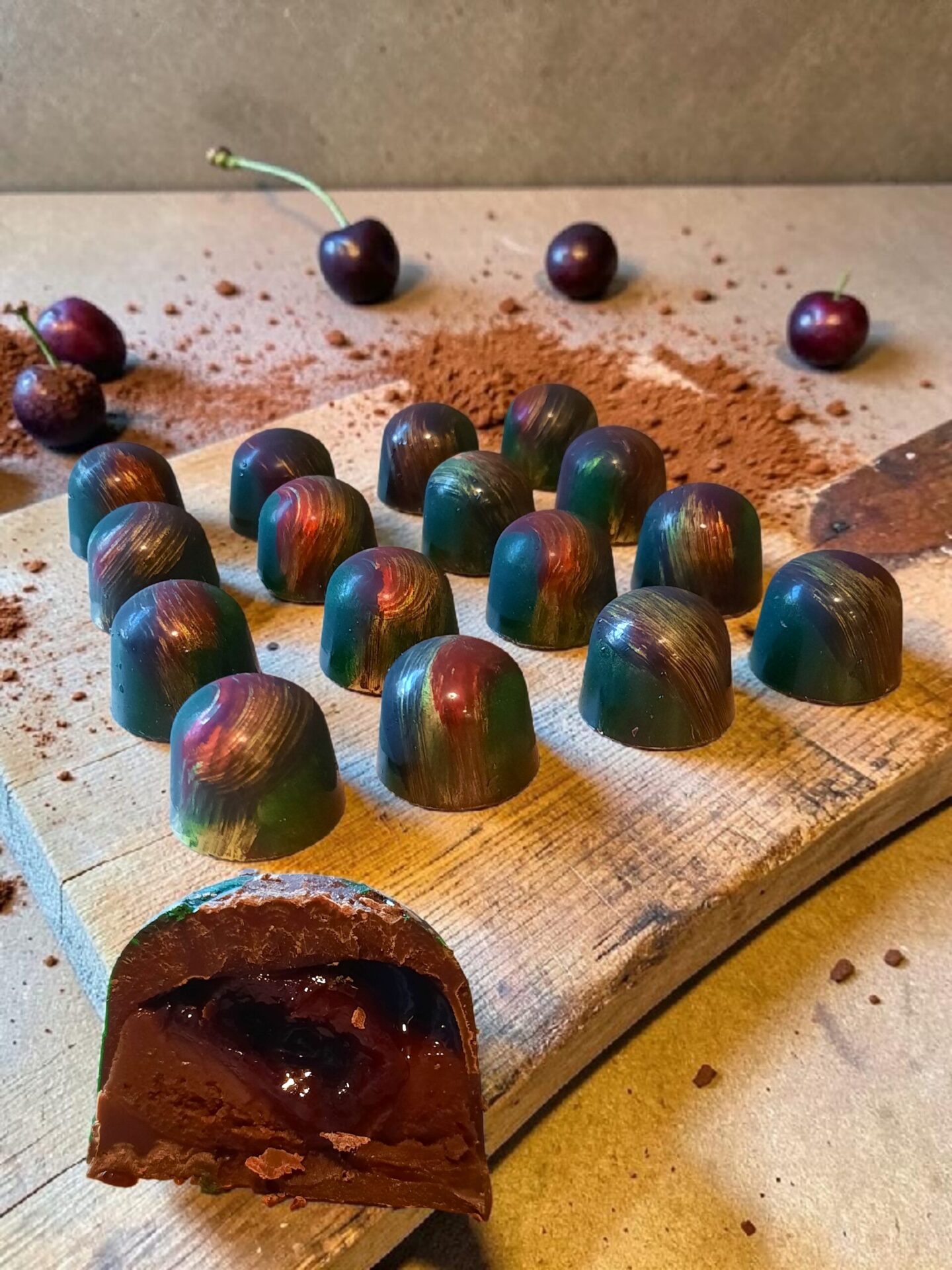 Dark Chocolate Cherry Cherry Truffles, Dark Chocolate Ganache, Chocolate Covered Cherries