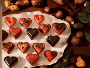 Hand Painted Hearts, Small Batch Chocolates, Couverture,