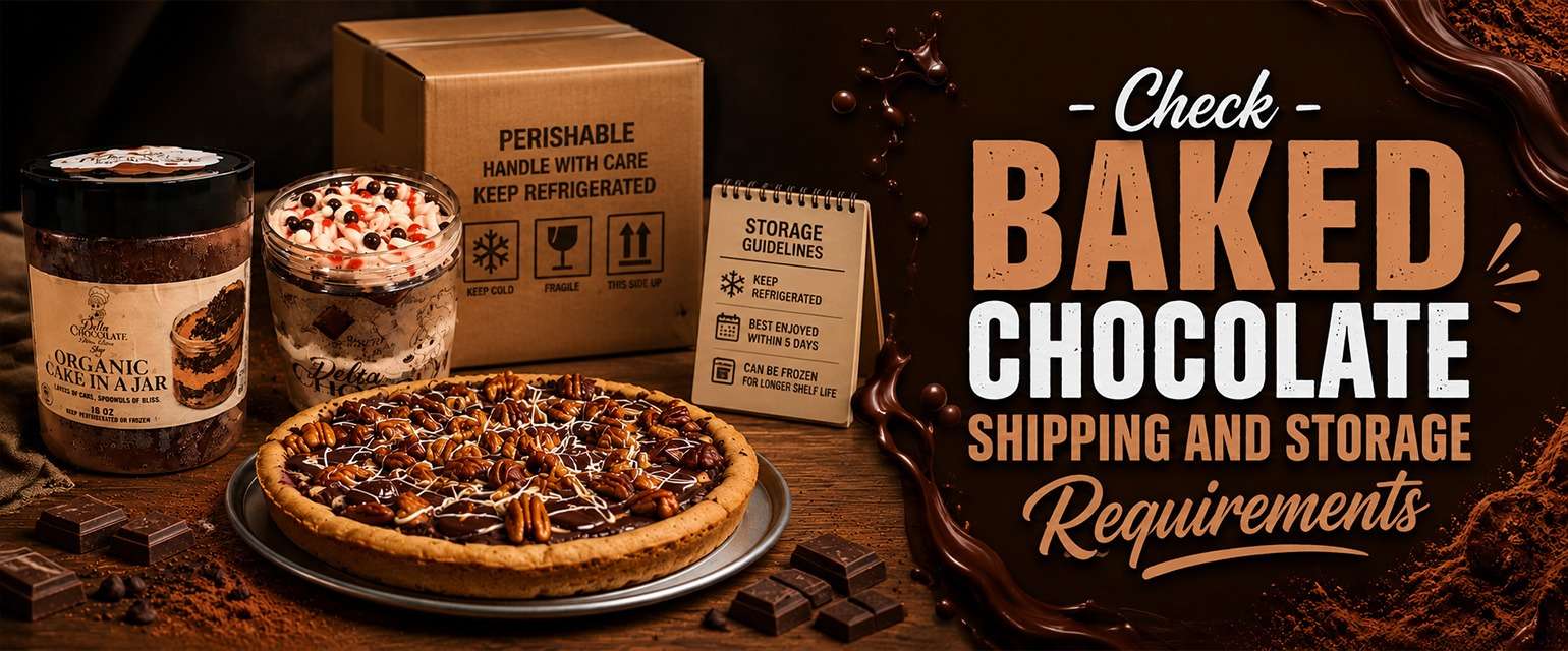 Baked chocolate shipping and storage