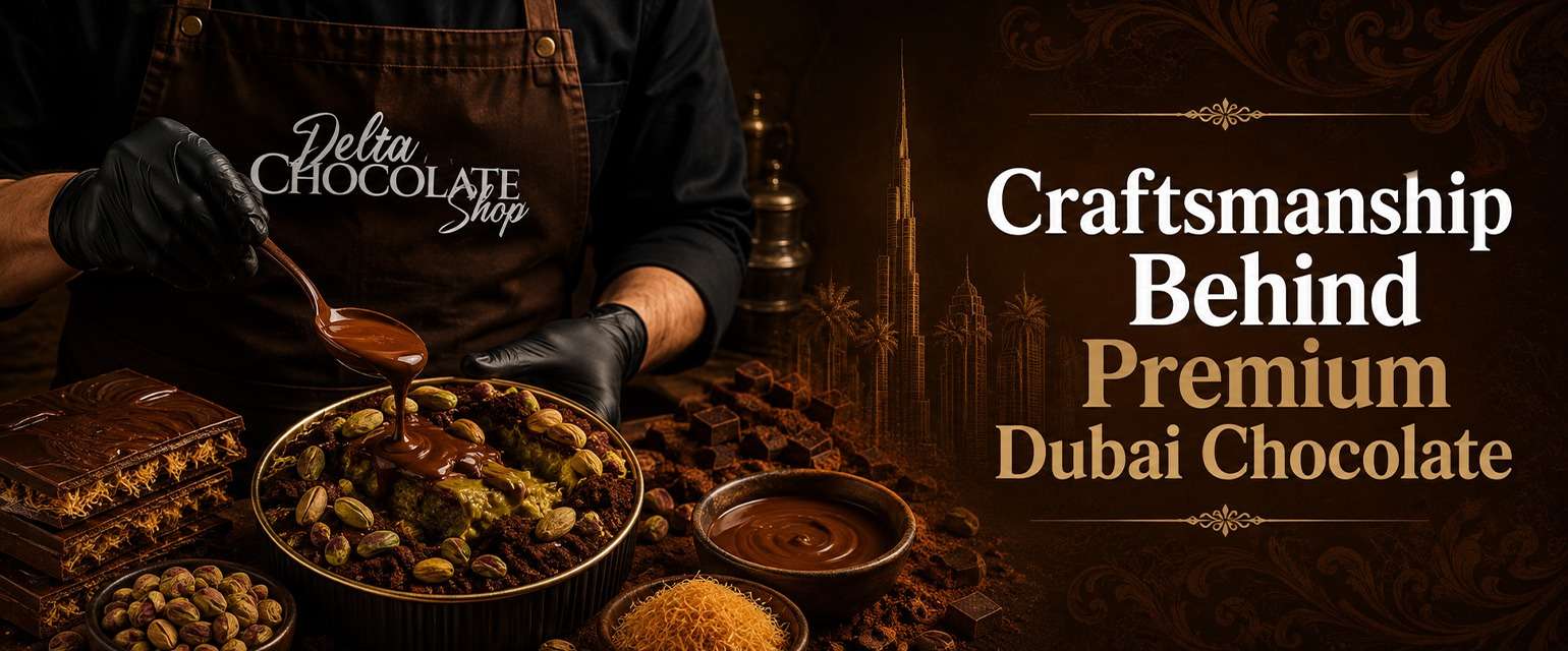 Premium Dubai chocolate making process