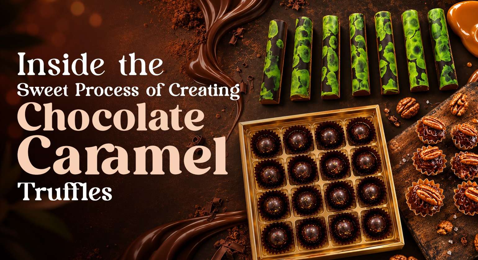 Making chocolate caramel truffles step by step