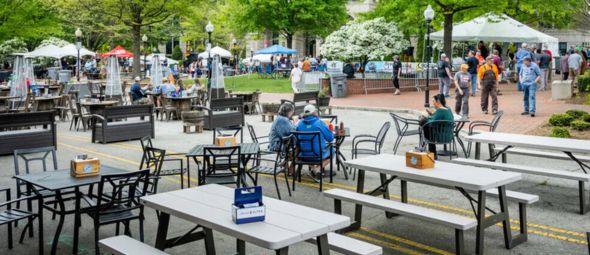 Downtown Spartanburg pedestrian area near Morgan Square