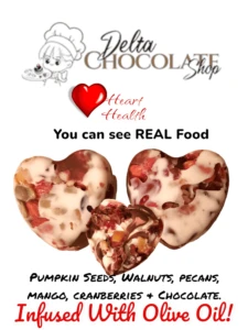 Delta-9 Nano Omega Heart Chocolates Olive Oil Infused