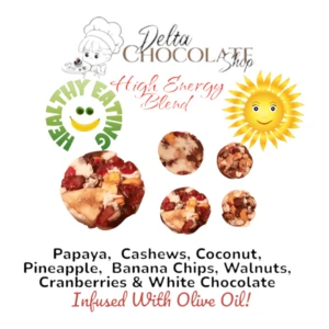 Delta-9 Nano Infused Trail Mix Chocolate High Energy, Olive Oil Infused