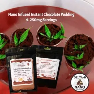 Delta 9 1000mg Instant Nano Pudding, Nano Chocolate, 4 servings